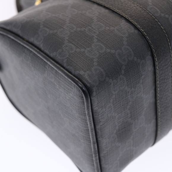 GUCCI GG Canvas Web Sherry Line Hand Bag PVC Leather Black Red Green Auth 49786 - Picture 16 of 16